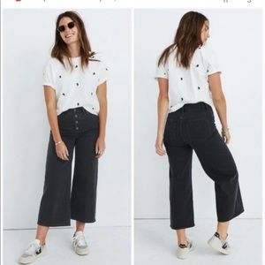NEW Madewell Wide-Leg Crop Jeans In Lunar Wash